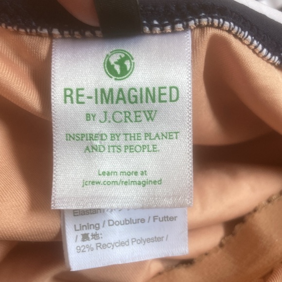 Reimagined by J Crew ruched bandeau one piece bathing suit in horizontal stripes - Picture 10 of 15